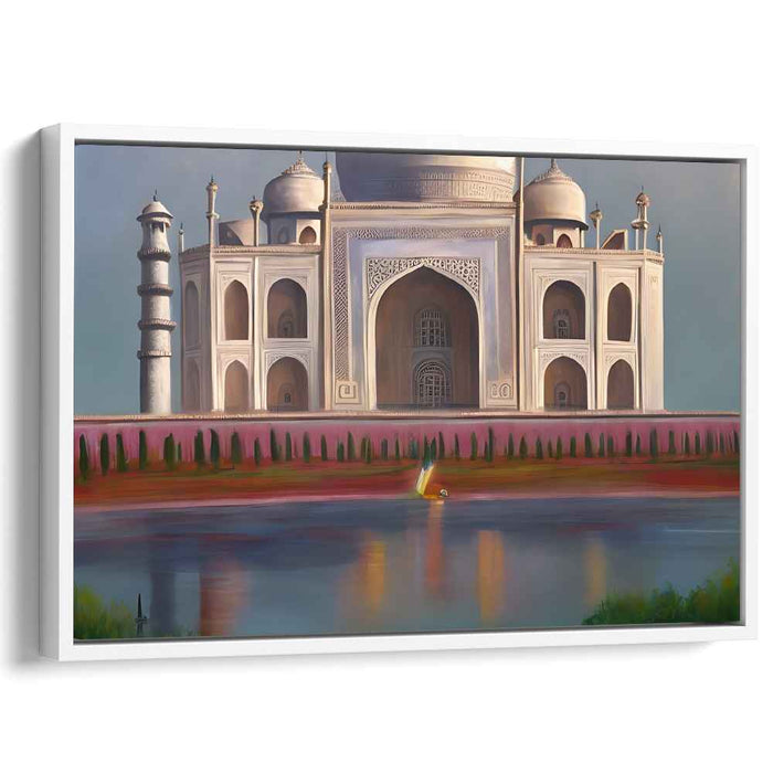 Twilight Majesty Emerging: The Taj Mahal at Dusk Canvas Art Print