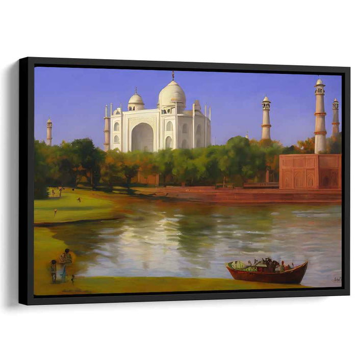 Architectural Dreams: Realistic Taj Mahal Landscape Canvas Art Print