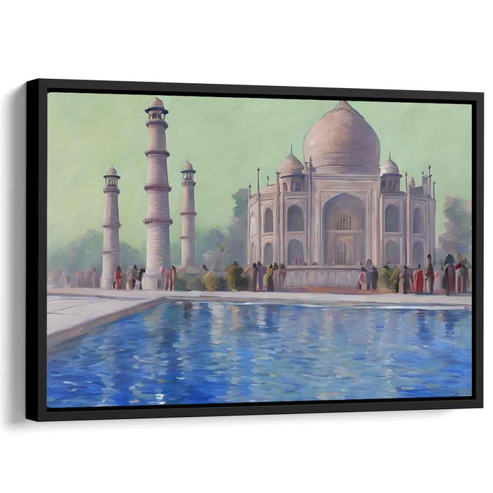 Mughal Pastel Majesty: Serene Taj Mahal in Pastel Tones Canvas Art