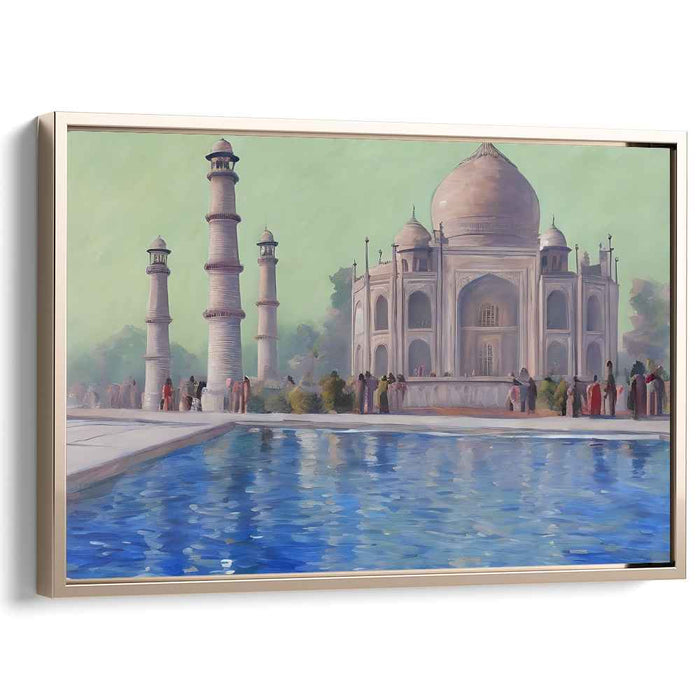 Mughal Pastel Majesty: Serene Taj Mahal in Pastel Tones Canvas Art