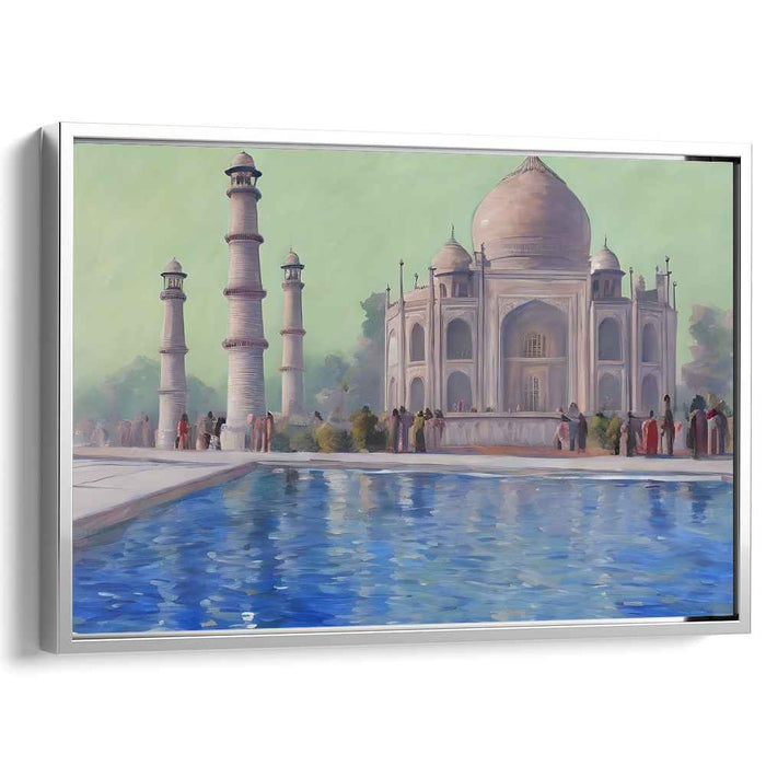 Mughal Pastel Majesty: Serene Taj Mahal in Pastel Tones Canvas Art