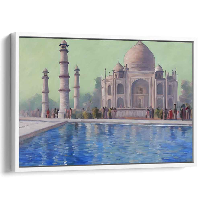 Mughal Pastel Majesty: Serene Taj Mahal in Pastel Tones Canvas Art