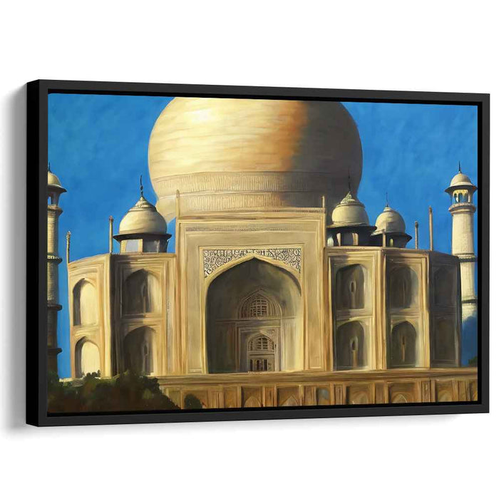 Monumental Reflections: Realistic Taj Mahal Architectural Canvas Art Print