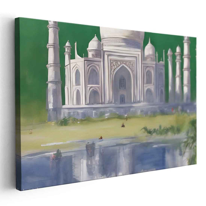 Eternal Splendor of Agra: The Timeless Beauty of the Taj Mahal Canvas Art Print