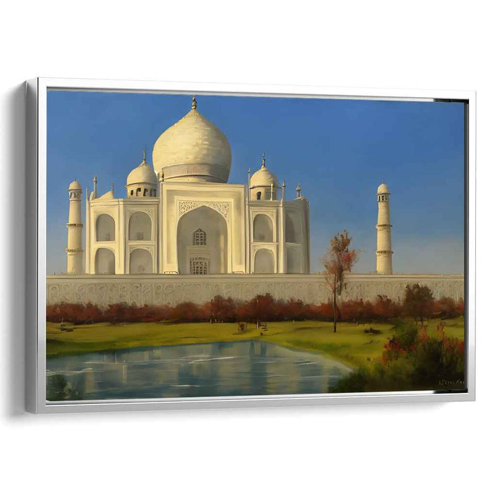 Majestic Marble Majesty: The Taj Mahal Canvas Art Print