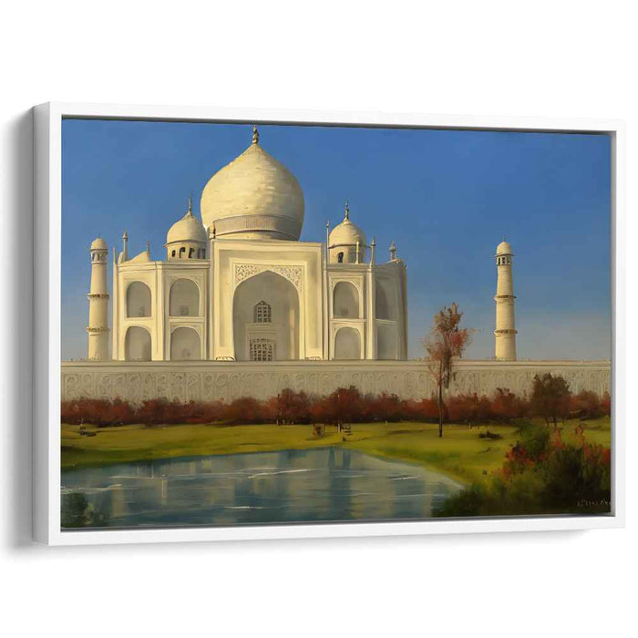 Majestic Marble Majesty: The Taj Mahal Canvas Art Print