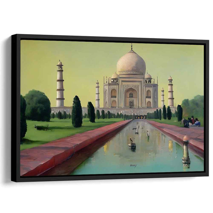 Taj Twilight Illusion: Realistic Depiction of the Taj Mahal at Dusk