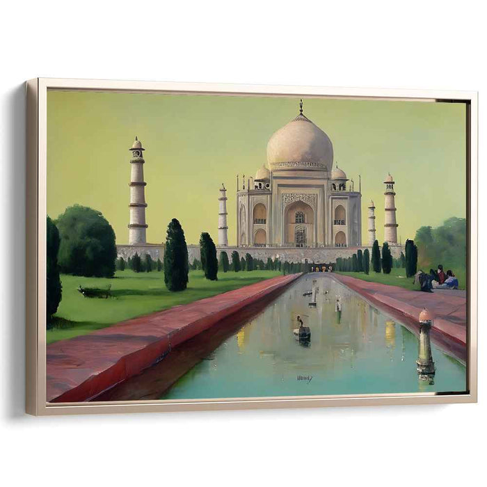 Taj Twilight Illusion: Realistic Depiction of the Taj Mahal at Dusk