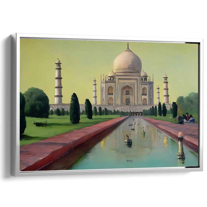 Taj Twilight Illusion: Realistic Depiction of the Taj Mahal at Dusk
