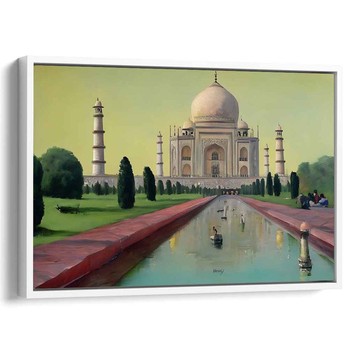 Taj Twilight Illusion: Realistic Depiction of the Taj Mahal at Dusk