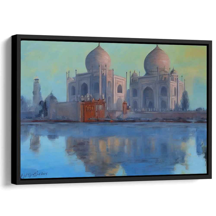 Morning Majesty: The Taj Mahal at Dawn Canvas Art Print
