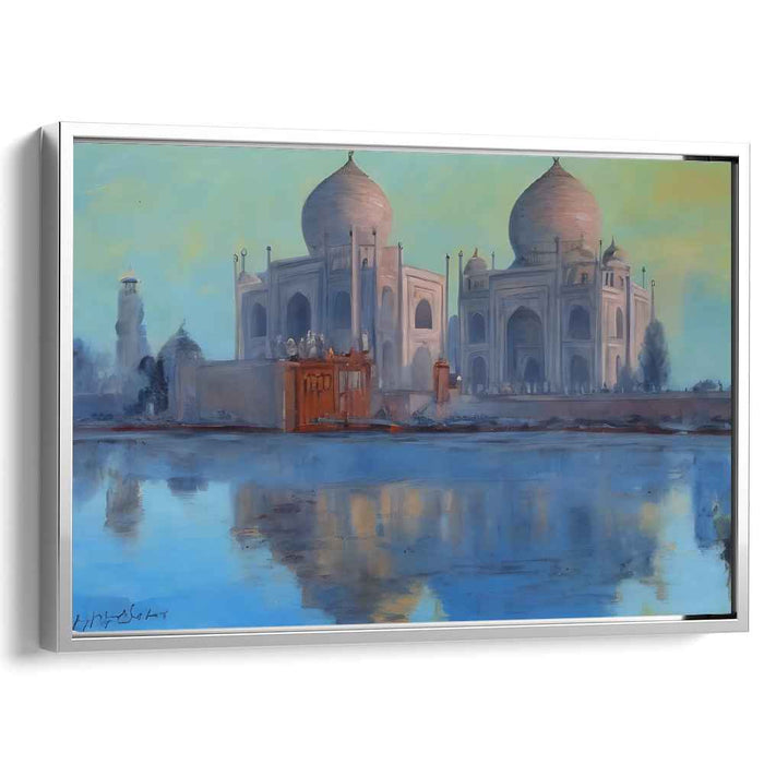 Morning Majesty: The Taj Mahal at Dawn Canvas Art Print