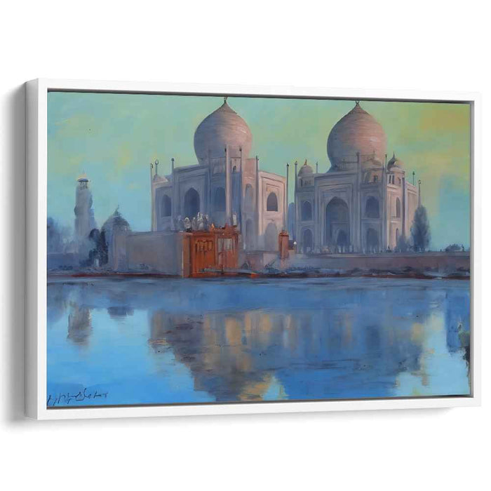 Morning Majesty: The Taj Mahal at Dawn Canvas Art Print