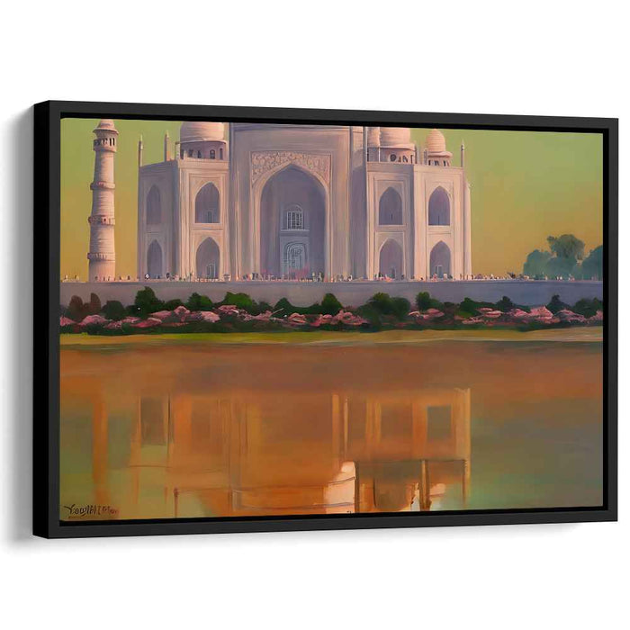 Majesty Aglow: The Taj Mahal at Sunset Canvas Art Print