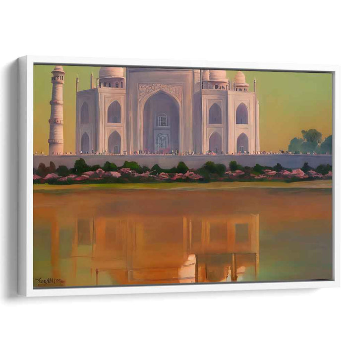 Majesty Aglow: The Taj Mahal at Sunset Canvas Art Print