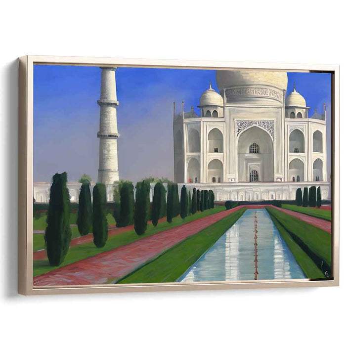Architectural Elegance Transcendence: Realistic Taj Mahal Canvas Art Print