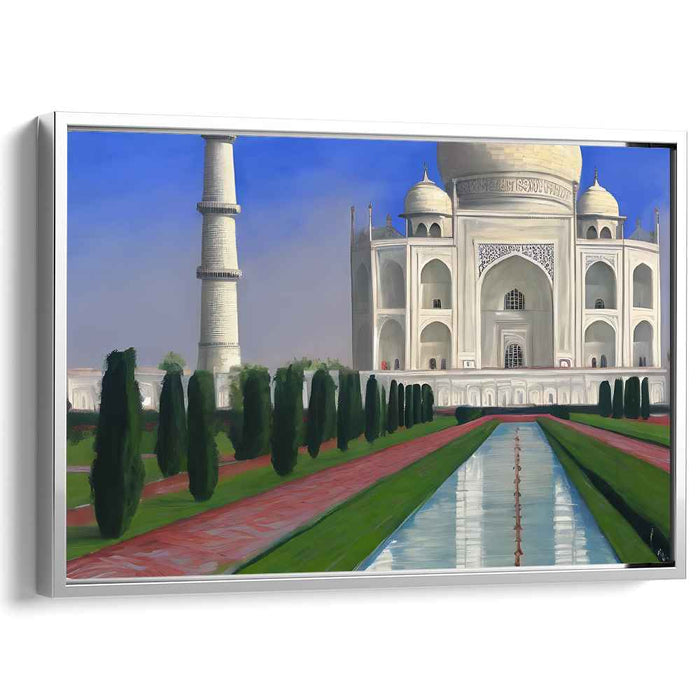Architectural Elegance Transcendence: Realistic Taj Mahal Canvas Art Print