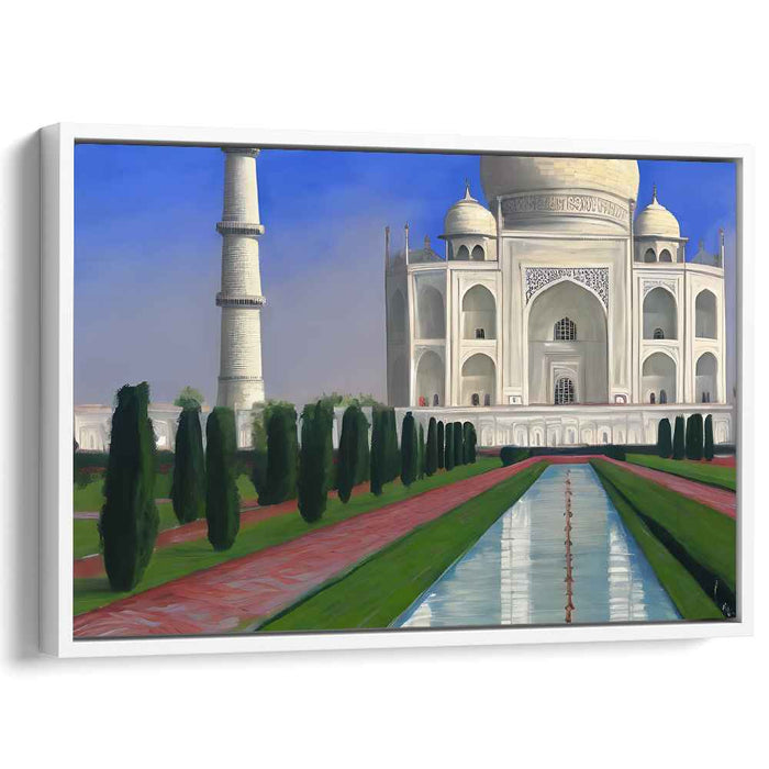 Architectural Elegance Transcendence: Realistic Taj Mahal Canvas Art Print