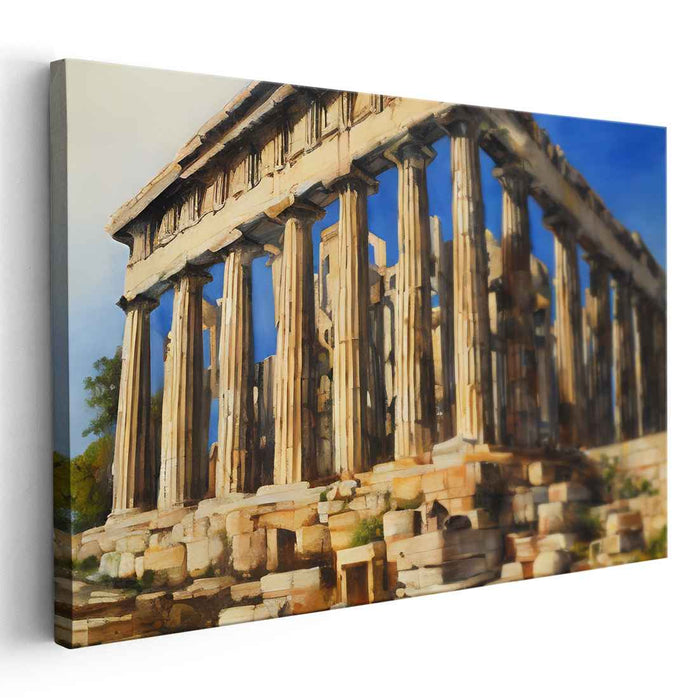 Ancient Pillars of Wisdom: Realistic Depiction of the Parthenon in Classical Greece