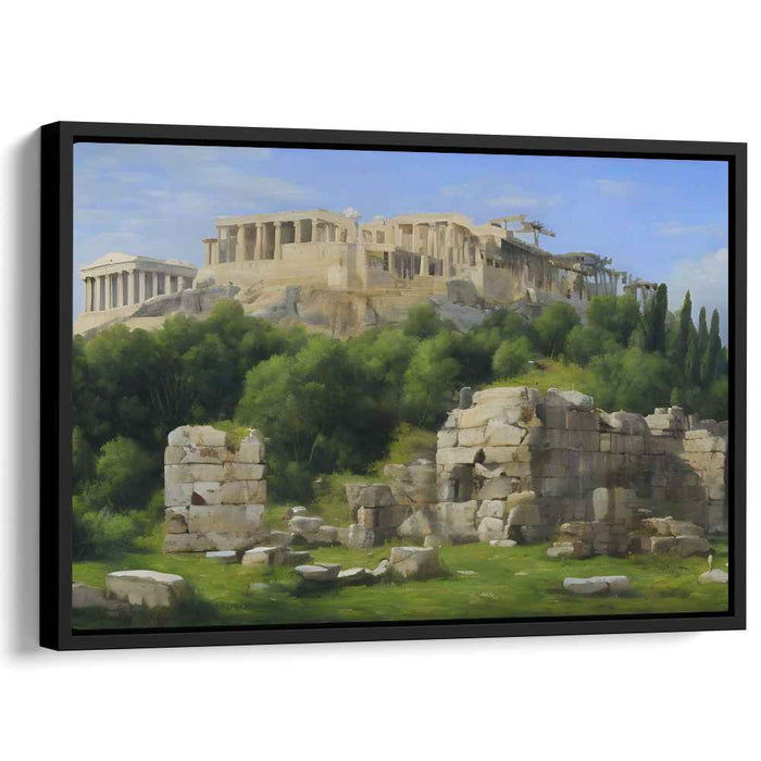 Ancient Wisdom Towering Above: The Acropolis of Athens Canvas Art Print