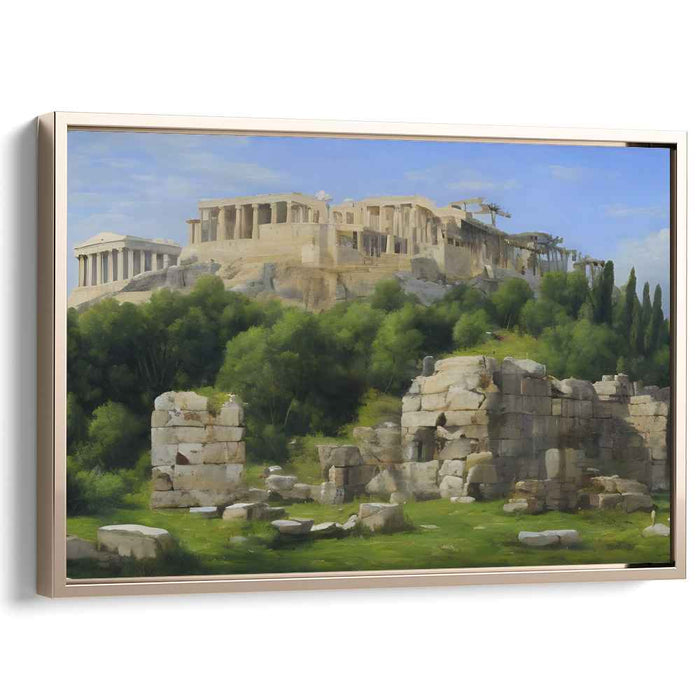 Ancient Wisdom Towering Above: The Acropolis of Athens Canvas Art Print