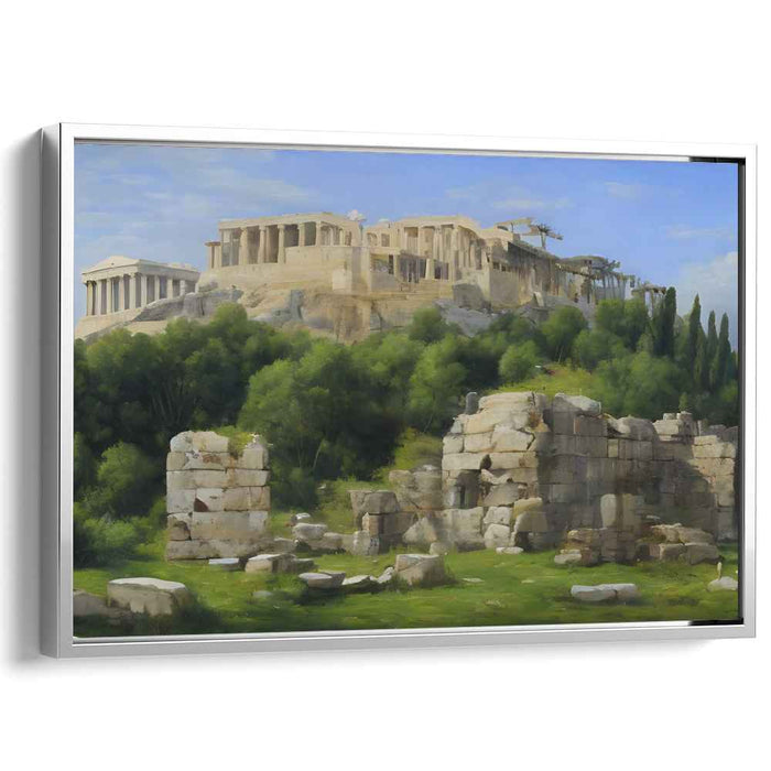 Ancient Wisdom Towering Above: The Acropolis of Athens Canvas Art Print