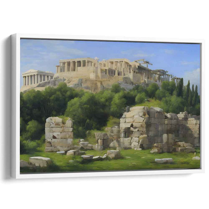 Ancient Wisdom Towering Above: The Acropolis of Athens Canvas Art Print