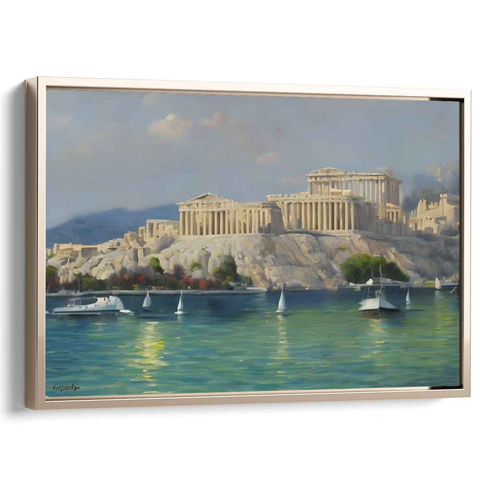 Ethereal Acropolis Reflections: Realistic Impression of the Acropolis Over Serene Waters