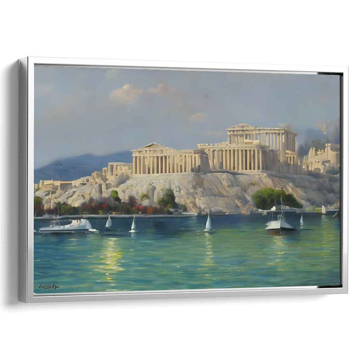 Ethereal Acropolis Reflections: Realistic Impression of the Acropolis Over Serene Waters