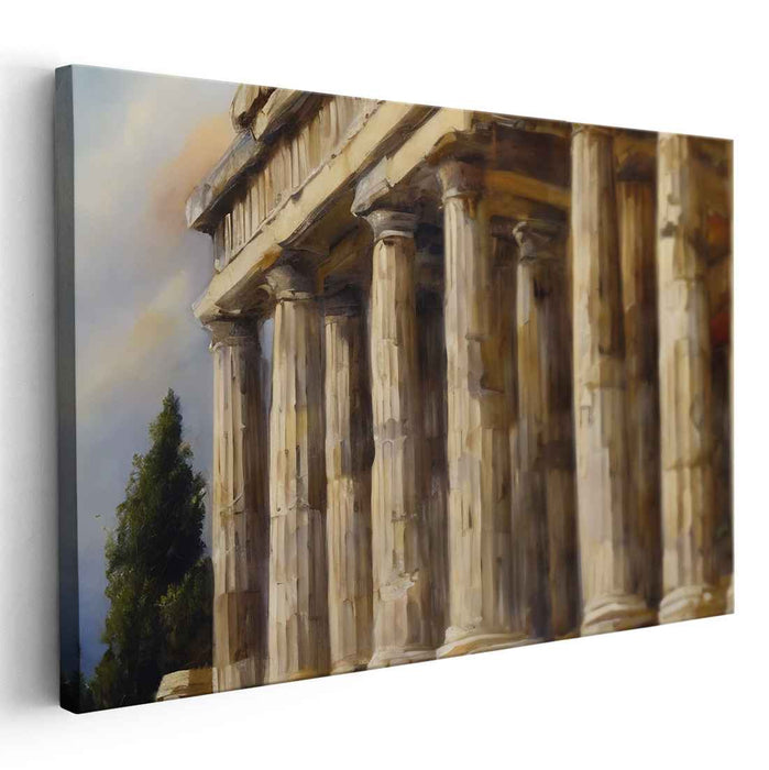 Timeless Pillars: Realistic Classical Architecture Canvas Art Print