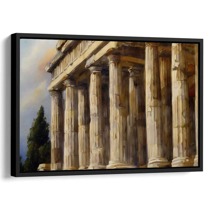 Timeless Pillars: Realistic Classical Architecture Canvas Art Print