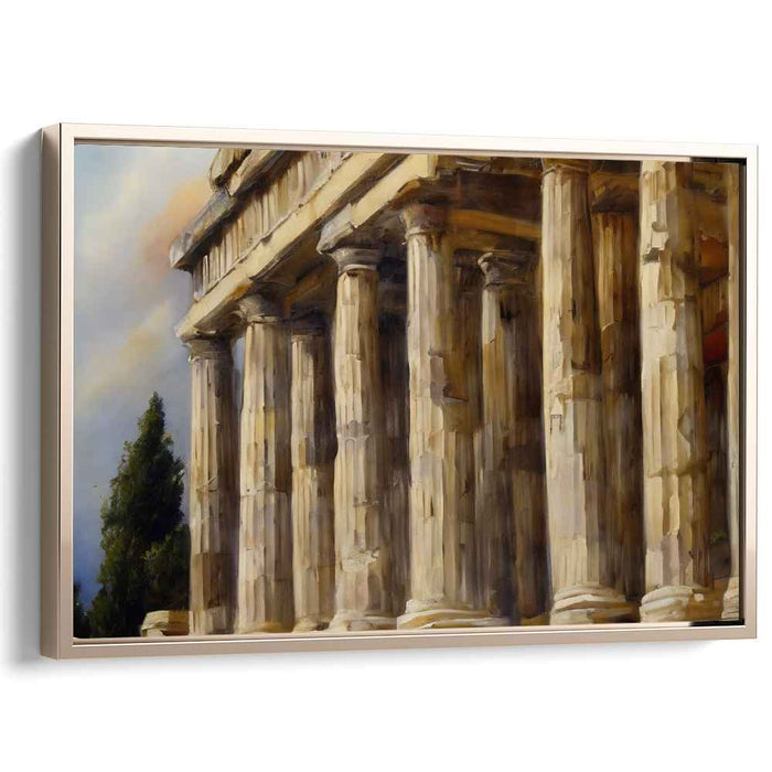 Timeless Pillars: Realistic Classical Architecture Canvas Art Print