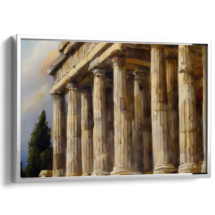 Timeless Pillars: Realistic Classical Architecture Canvas Art Print