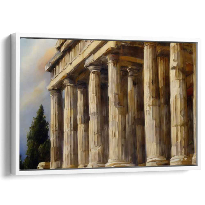 Timeless Pillars: Realistic Classical Architecture Canvas Art Print