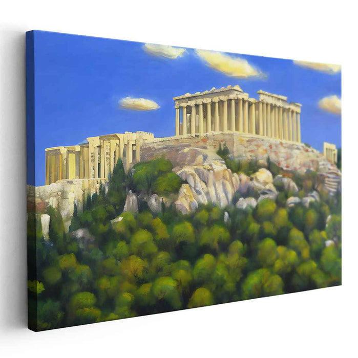 Tranquil Valley View: Realistic Landscape Canvas Art Print