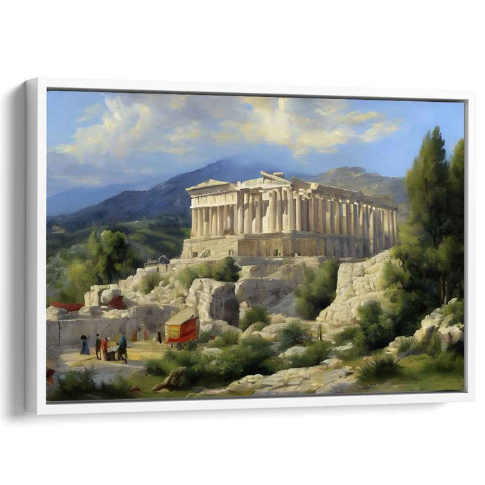 Eternal Glory Aglow: The Parthenon in Golden Light Canvas Art Print