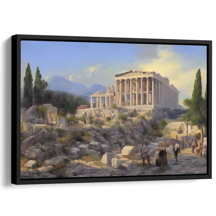 Echoes of Marble Dreamscapes: Classical Realism Canvas Art of Ancient Acropolis