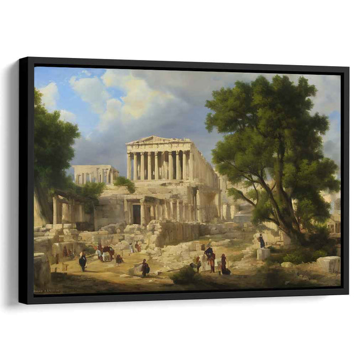 Sacred Grove Sanctuary: Sunlit Temple and Verdant Surroundings