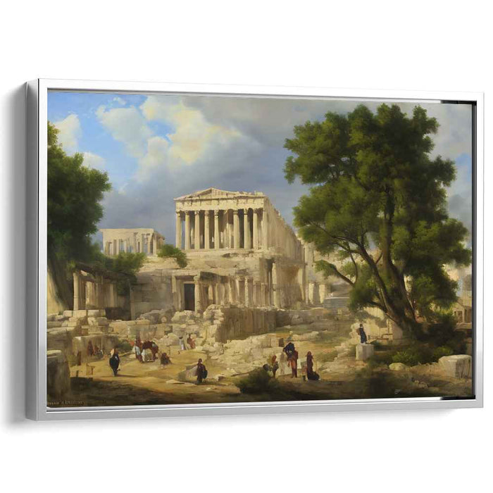 Sacred Grove Sanctuary: Sunlit Temple and Verdant Surroundings