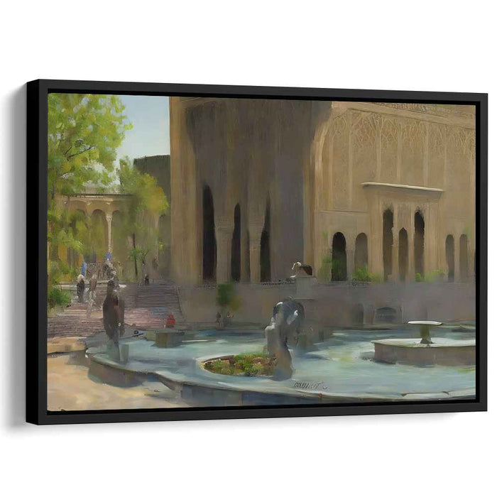 Sandstone Symmetry: Realistic Impression of Middle Eastern Architecture Canvas Art