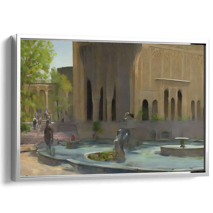 Sandstone Symmetry: Realistic Impression of Middle Eastern Architecture Canvas Art