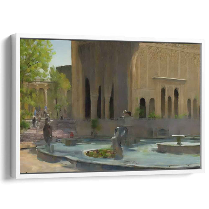 Sandstone Symmetry: Realistic Impression of Middle Eastern Architecture Canvas Art