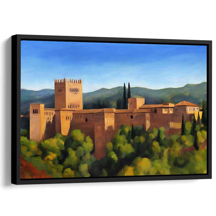 Golden Glow Granada Tapestry: Sunset Splendor in Granada Canvas Art Print