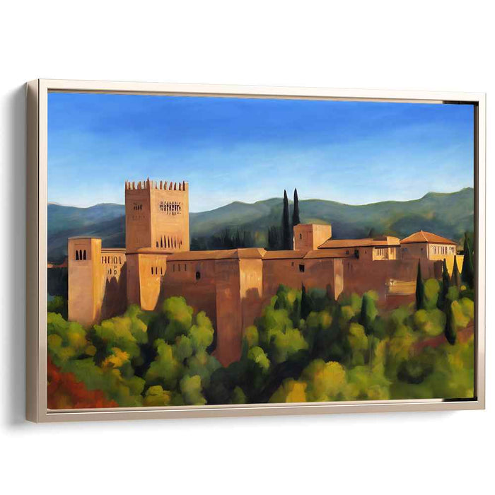 Golden Glow Granada Tapestry: Sunset Splendor in Granada Canvas Art Print