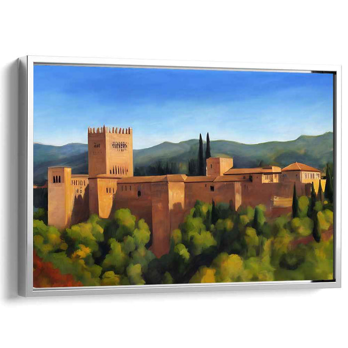 Golden Glow Granada Tapestry: Sunset Splendor in Granada Canvas Art Print