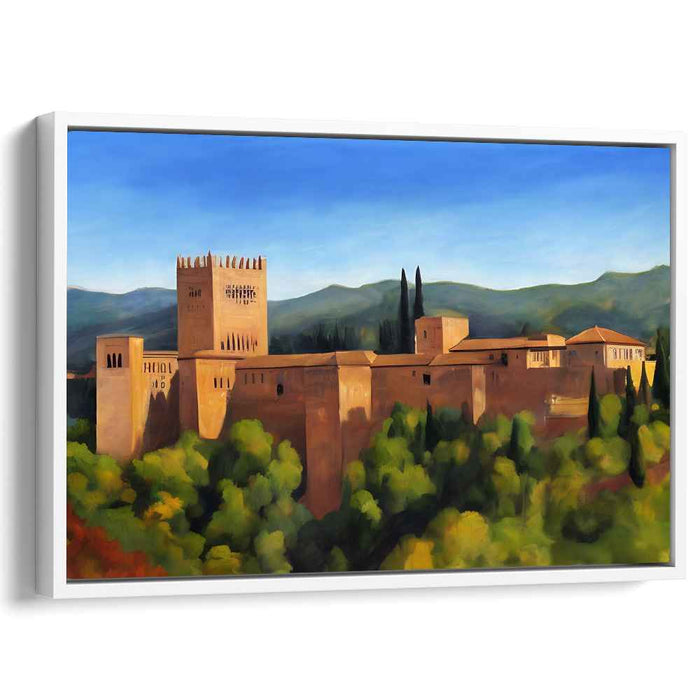 Golden Glow Granada Tapestry: Sunset Splendor in Granada Canvas Art Print