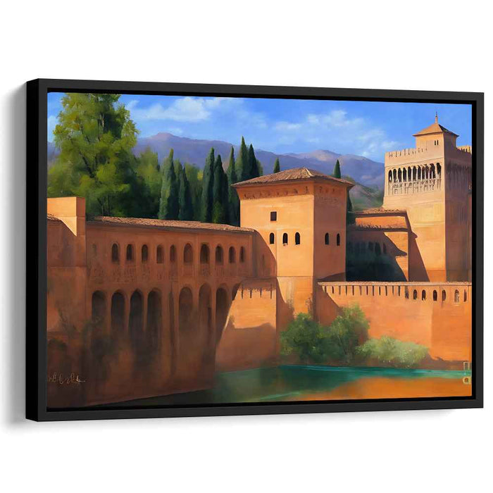 Golden Hour Structures: Sunlit Architectural Splendor Canvas Art Print