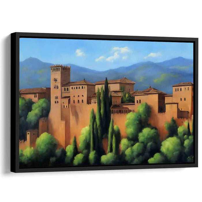Foliage Fortress Legacy: Historical Fortress Amidst Lush Greenery Canvas Art Print