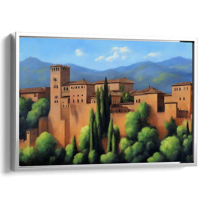 Foliage Fortress Legacy: Historical Fortress Amidst Lush Greenery Canvas Art Print