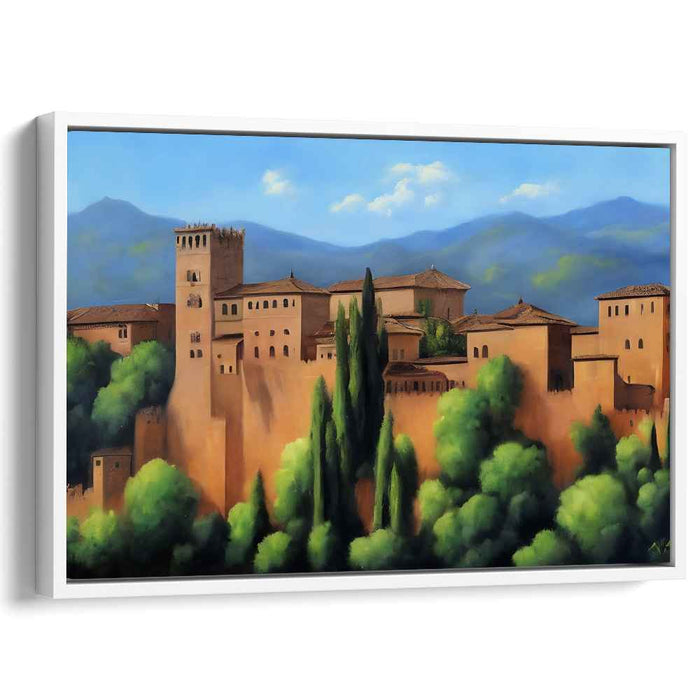 Foliage Fortress Legacy: Historical Fortress Amidst Lush Greenery Canvas Art Print